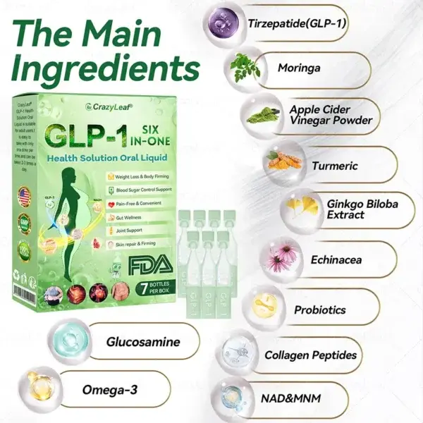 Crazyleaf® GLP-1 Six in One Health Solution Oral Liquid