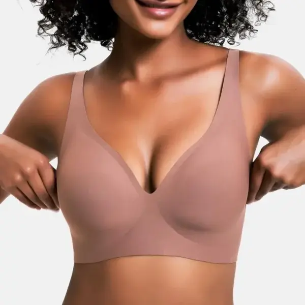 NESLEMY Wireless Womens Comfortable Wireless Bras Push Up Bralettes Seamless Tshirts Bras Deep V Everyday Bras