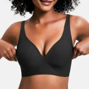 NESLEMY Wireless Womens Comfortable Wireless Bras Push Up Bralettes Seamless Tshirts Bras Deep V Everyday Bras