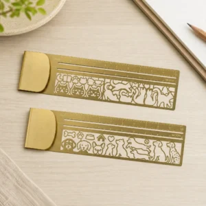 JEREMYTIS™🐱✨ Cat Lover’s 3-in-1 Metal Bookmark Ruler | Bookmark, Ruler & Coloring